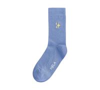 Gerippte Socken Stickerei 1er Pack | von MELA | Fairtrade & GOTS zertifiziert FORGETMENOT / STARS 35-38