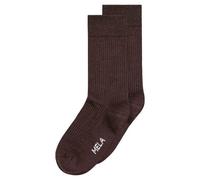 MELA Gerippte Socken 2 Paare aus 100% Bio-Baumwolle DUNKELBRAUN 43-46