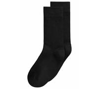 MELA Gerippte Socken 2 Paare aus 100% Bio-Baumwolle SCHWARZ 35-38