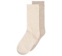 MELA Gerippte Socken 2 Paare CREAM MELANGE / BIRKE MELANGE 35-38
