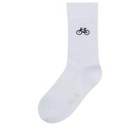 Gerippte Socken Stickerei 1er Pack | von MELA | Fairtrade & GOTS zertifiziert WEISS / BIKE 39-42