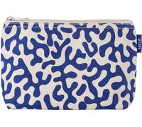 MELA Kosmetiktasche aus Bio-Baumwoll-Canvas 20 x 15 cm, greige/blue coral print