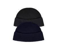 MELA Kurze Rippstrick Mütze RAFI Bundle NAVY / SCHWARZ Unisex