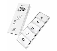 Gerippte Socken Stickerei 5er Pack | von MELA | Fairtrade & GOTS zertifiziert WEISS / SMILEY MOODS 43-46