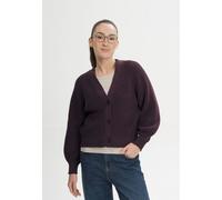 MELA Rippstrick Cardigan Style BHUMA aus 100% Bio-Baumwolle ELDERBERRY MELANGE L