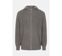 MELA Strickjacke TAKSH Herren Braun Meliert Baumwolle Stehkragen Troyer GOTS Organic Braun L
