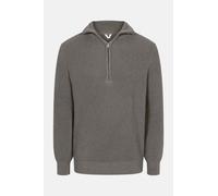 MELA Bio-Unisex-Rippstrick-Troyer 'UDAI' mit Reißverschlusskragen, bear melange, Gr. L