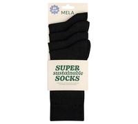 MELA 4er-Pack Bio-Socken "Ripped", schwarz, Gr. 43/46