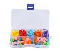 melairo 60 Stück Gestrickte Häkel Stich Kenn Zeichen Gemischte Farbe Und 20 Stück Strick Nadel Spitzen Schutz/Stopper In 2 Größen