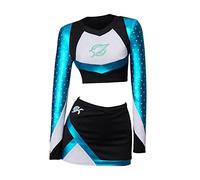 MelangCos Maddy Euphoria Outfit Cheerleader Kleid Kostüm für Mädchen Damen (L, Blau), Blau, Large