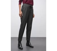 Stoffhose STREET ONE, Damen, Gr. 38, Länge 30, anthrazit melange, Stoff, 62% Polyester, 33% Viskose, 5% Elasthan, unifarben, loose fit normal, Hosen Stoffhose, mit Tape (20777011-38) anthrazit melange