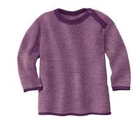 Disana Melange-Pullover Baby & Kleinkind - 100% Bio-Merino - atmungsaktiv & warm - Unisex Gr. 50-104 - nachhaltig & fair - dehnbar mit Knopfverschluss - Made in Germany | Plaume-Rosé Gr. 50-56