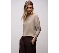 Langarmshirt STREET ONE, Damen, Gr. 40, light terra mocha meliert, Stoff, 83% Viskose, 17% Polyester, meliert, normal normal, Rundhals, Bündchen, Shirts Langarmshirt, im Melange Look (16442120-40) lig