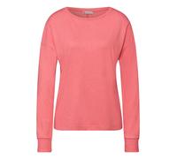 Langarmshirt STREET ONE, Damen, Gr. 42, striking coral meliert, Stoff, 83% Viskose, 17% Polyester, meliert, normal normal, Rundhals, Bündchen, Shirts Langarmshirt, im Melange Look (53491507-42) striki