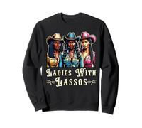 Melanin Cowgirls Ladies with Lassos African American Cowgirl Sweatshirt