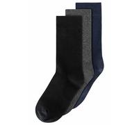 MELA Basic Socken 3 Paare aus 100% Bio-Baumwolle SCHWARZ,ANTHRAZIT MELANGE,NAVY 43-46