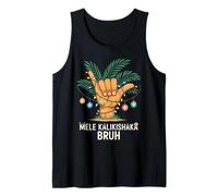 Mele Kaliki Shaka Sign Tropical Christmas Hawaiian Xmas Palm Tank Top
