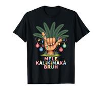 Mele KalikiShaka Sign Tropical Christmas Hawaiian Xmas Palm T-Shirt