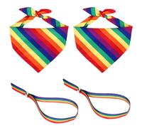 Meleager 2 Stück Outfit-Regenbogen Armband und Bandana, Pride Kopftuch und Armband, Rainbow Halstuch, LGBTQ Accessoires für Christopher Street Day