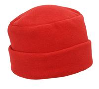MELEGARI Damenhut mit Revers | Beanie Lyuba | Fleece Polar Fleece | Tasche | Made in Italy, rot, One size