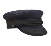 Melegari Matrosenmütze mit Visier | Marine Wolltuch | Prinz Heinrich Mütze | Polarforscher | Herren Damen | Herbst Winter, Marineblau, 59