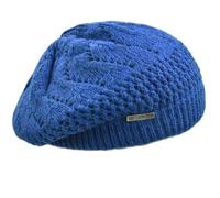 Melegari Strickmütze | Pranevoso Baskenmütze | Mütze aus Wolle und Alpaka | Strickfutter aus Wolle | Damen Mädchen | Herbst / Winter, Denimblau, 55-58