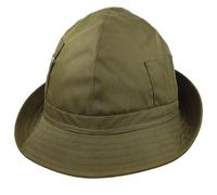 Melegari Traditioneller Berghut | Alpiner Hut aus reiner Baumwolle | Valbrembana Hat | Fischerhut mit Sicherheitsreißverschluss und Federtasche, militär-grün, 60 cm