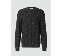 Melierter Baumwoll-Strickpullover mit Zopfmuster XXL schwarz 2172250.99X0.XXL