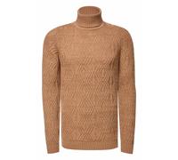 Melierter Grobstrick Rollkragen-Pullover L