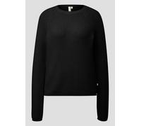 QS Melierter Strickpullover mit Raglanärmeln