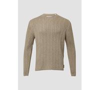 Melierter Strickpullover mit Rippstruktur S Beige 2170225.80X1.S