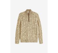 Melierter Troyer-Pullover mit Zopfmuster 60/62 (XXL)