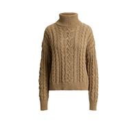 Melierter Zopfmuster-Rollkragenpullover XXL Brown