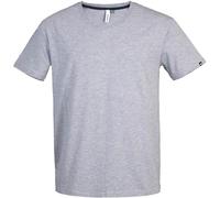 Meliertes Basic T-Shirt VENNIES mit V-Ausschnitt, Grey, M