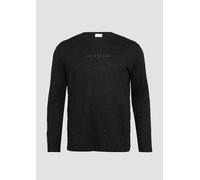 Meliertes Longsleeve aus Jersey mit Logo-Print 5XL schwarz 2162191.99D1.5XL