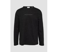 Meliertes Longsleeve aus Jersey mit Logo-Print M schwarz 2156479.99D1.M