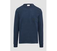 s.Oliver Red Label - Meliertes Longsleeve mit aufgesetzter Brusttasche blau - Gr. - XXL