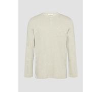 Meliertes Longsleeve mit Henley-Ausschnitt M Beige 2153540.80W1.M