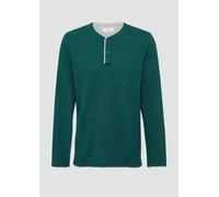 Meliertes Piqué-Henleyshirt mit Kontrast-Details XL grün 2170136.79W1.XL