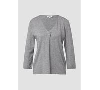 Meliertes Shirt mit V-Ausschnitt und elastischen Ärmelbündchen 42 grau 2170092.97W2.42