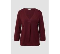 Meliertes Shirt mit V-Ausschnitt und elastischen Ärmelbündchen 46 rot 2170092.39W8.46