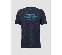 Meliertes T-Shirt mit Logo-Schriftzug M blau 2161564.58D1.M