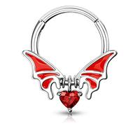 Melighting 16G Eins Septumringe Scharnier Segment Ring Baumelnder Knorpel-Ohrring 316L Chirurgenstahl Helix Ohrringe Daith Conch Piercings Jewelry Septum-Piercings für Halloween