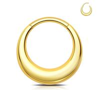 Melighting Septum-Ring aus 316L-Edelstahl, Knorpelohrring, Scharniersegment-Creolen, Nasenpiercing, Schmuck für Damen und Herren, 8 mm, Edelstahl