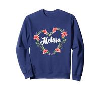 Melissa Blumen Herz Personalisierte Name Melissa Sweatshirt, Unisex für Erwachsene, Marineblau, M