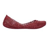 Melissa Campana Papel Flats for Women - Comfortable, Stylish & Flexible Slide-On Closed-Toe Jelly Flat Shoes with Hollow Interwoven Cut Out Design, Metal Red, 41-42 EU