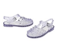 Melissa Possession Jelly Sandal for Women - The Original Jelly Shoe, Fisherman's Sandal with Adjustable Strap and Side Buckle, Studs - Clear/Silver, 38 EU
