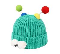 Meliyya Unisex Beanie Mütze Cartoon Lustige Wollmütze Monster Stricktmütze Wintermütze Weich Elastisch Einheitsgröße, Türkis