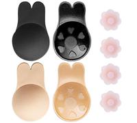 MELLIEX 2 Stück Klebe BH Push Up, Trägerloser Silikon Unsichtbarer BH Selbstklebend Rückenfreier Nipple Covers für Abendkleider, Brautkleider