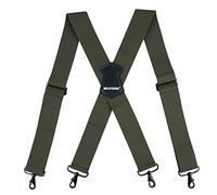 MELOTOUGH Herren-Hosenträger 3,8 cm breit, vollelastisch, X-Rücken, Hosenträger mit Karabinerhaken, Grün (Army Green), 2 inch